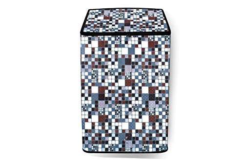 Stylista Top Load Fully Automatic Washing Machine Cover Suitable for Onida 6.2 kg Abstract Pattern Grey 3