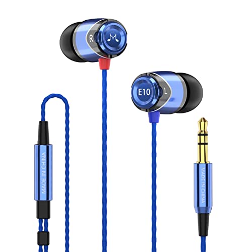 SoundMAGIC E10 Wired Earphones No Microphone HiFi Stereo Earbuds Noise Isolating in Ear Headphones Powerful Bass Tangle Free Cord Blue 1