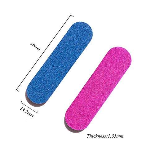100 Pcs Mini Nail Files Bulk, Mwoot Disposable Double Sided Emery Board 180/240 Grit, Fingernail Nail File Buffer Set Manicure Tool for Natural Acrylic Fake Nails Home and Salon Use 2