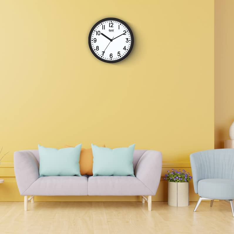 Ajanta Plastic Wall Clock , Simple Clock- 22.7Cm X 22.7 Black 3
