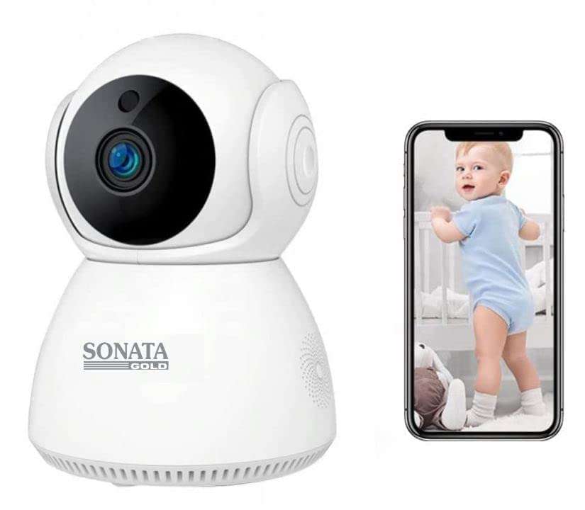 SONATA GOLD Series Wi-Fi Camera CCTV Camera 1080p Wireless PTZ Bulb Shape V380 Pro | Indoor 360° Smart Home Security Camera Light Vision 24x7 Continuous Recording 1