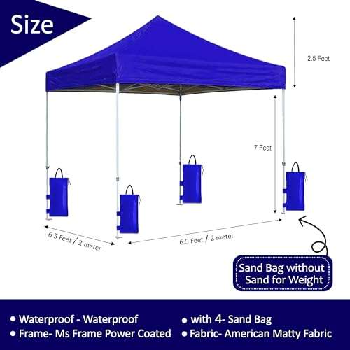 Ab Sab Portable Foldable Pop-up Gazebo tent Canopy Display-6.5 x 6.5 ft Blue 2