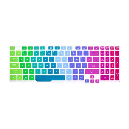 Justec Keyboard Cover Fit with ASUS TUF Gaming A15 TUF506 TUF506IV TUF506IU FA506 FA506IH FA506II, TUF Gaming F17 FX706 FX706LI, TUF Gaming A17 TUF706 TUF706IU TUF706IH Series Gaming Laptop - Rainbow 3