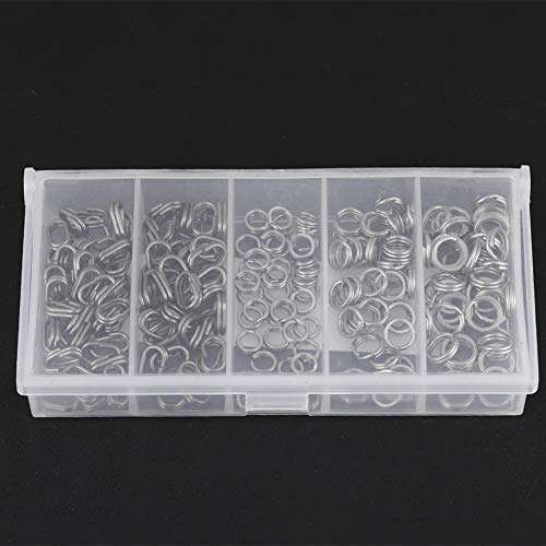 Alomejor 200pcs Fishing Split Rings Double Stainless Steel Snap Ring High Strength Fishing Lures Connector Set 1