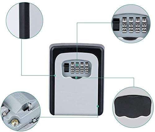 SUKHAD Wall Key Safe Box With Waterproof Exterior Key Combination And Re-settable Code For House Spare Keys, 8.5 X 6.4 X 3.5 CM, Rectangle Shape 6