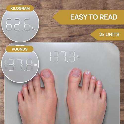 INEVIFIT Bathroom Scale, Highly Accurate Digital Bathroom Body Scale, Measures Weight up to 400 lbs. Includes Batteries 2