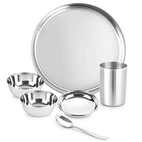 Cello Steelox Stainless Steel Dinner Set, 6pcs, Silver 1