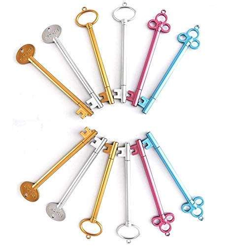 SSKR 12 Pieces Keys Theme Blue Ink Gel Pen Set for School Supplies Office Stationary Return gift for kids 1