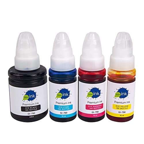 think ink Refill Ink Bottles for Canon PIXMA G3000, G2000, G2010, G4010, G3010, G2012, G 1000, G1010, G4000 Ink Tank Printers and Compatible with GI-790 Original Inks Bottle (Multicolor) 1