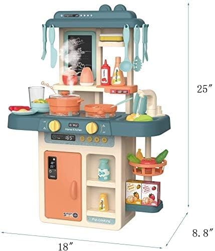 MIVEAS CARE Girl's Plastic Little Chef Kitchen Set Toys with Realistic Lights & Sounds & Kitchen Accessories (3 Year Old, 42 Pieces) 4