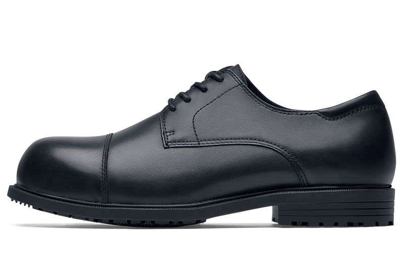 Shoes for Crews Senator, Men's Nano Composite Toe (NCT) Uniform Dress and Work Shoes, Slip Resistant, Water Resistant, Black, Size 8.5 5