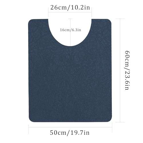 U-Shaped Toilet mat, Bathroom Rugs Set 3 Piece, Comfortable Soft and Absorbent Bathroom mat, U Shaped Bath Rug, Non-Slip Rubber Bath mat, Toilet Rug，Dry Fast for Bathroom Mat, Dark Blue 2