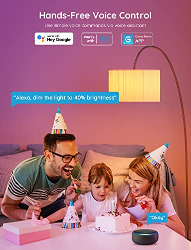 Govee Smart Light Bulbs, Color Changing Light Bulb, Work with Alexa and Google Assistant, 16 Million Colors RGBWW, WiFi & Bluetooth LED Light Bulbs, Music Sync, A19, 800 Lumens, 4 Pack 3