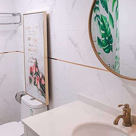 IVAAN ENTERPRISE NAVA PAVA Home Tile Sticker Waterproof Gap Sealing Tape Strip Self-Adhesive Decoration Tape for Floor Tiles and Wall Decor Tape, Silver (0.5cm x 50m) (Gold) 3