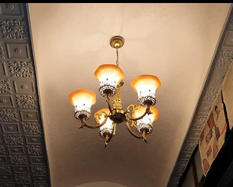 KINIS 5 Light Modern Design Golden Antique Jhoomar/Chandelier/Jhoomar Hanging Light/Jhoomar Ceiling Light to Décor Home/Living Room/Bedroom/Office/Dining/Cafe/Restaurants 5