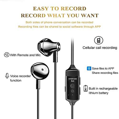 Waytronic Call Recorder Earphone - Suitable for Mobile Phone Headset, Skype, Facebook, WhatsApp - Video & Audio Record (with Connector) 3