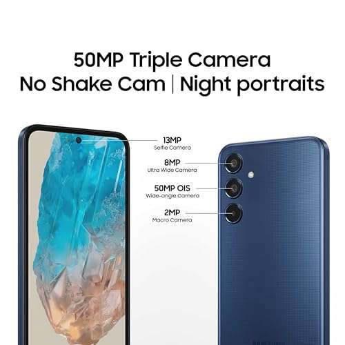 Samsung Galaxy M35 5G (Thunder Grey,8GB RAM,128GB Storage)| Corning Gorilla Glass Victus+| AnTuTu Score 595K+ | Vapour Cooling Chamber | 6000mAh Battery | 120Hz Super AMOLED Display| without Charger 5