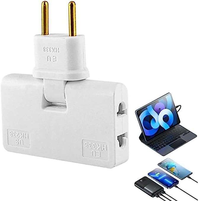 CELLEBII®Extension Plug Electrical Adapter 3 in 1 Adaptor 180 Degree Rotation Adjustable for Mobile Phone Charging Converter Socket (Pack of 1) 4