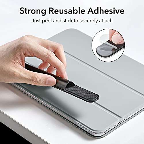 ESR Pencil Holder Compatible with Pencil (Pro/2nd/1st Generation & USB-C), Vegan Leather Pencil Sleeve for Stylus Pen,Secure Pencil Protection,Pencil Cover with Self-Adhesive Back for iPad Case,Black 3