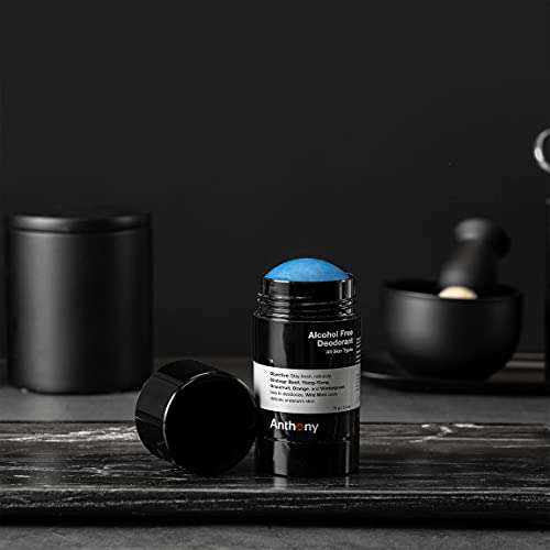 Anthony Alcohol-Free Aluminum-Free Deodorant for Men, Non-Irritating Cool Gel Stick for Sensitive Skin, Sport Strength Formula Prevents Odor All Day, Clear Stain-Free Finish, 2.5 Fl Oz Each, Pack of 2 2