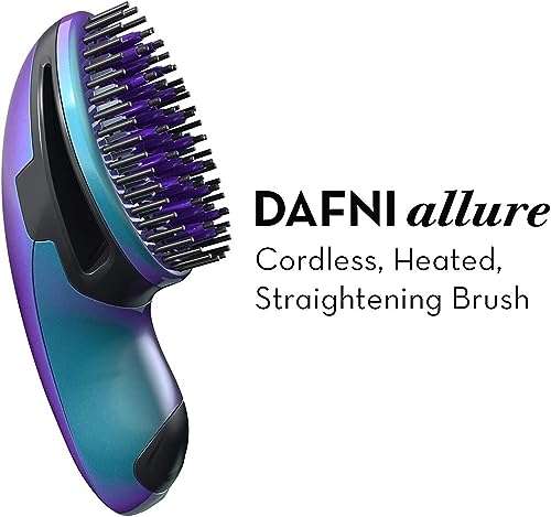 Dafni Allure Cordless Hair Straightening Brush, Style Upto Three Heads In One Charge, Extra Bristles For Extra Hair Control, Includes A Thermal Bag & Safety Cover, 240 Watts, Blue 2