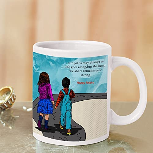 TIED RIBBONS Designer Rakhi for Brother on Rakshabandhan (Printed Coffee Mug with Rakhi and Rakhi Special Wishes Card) 4