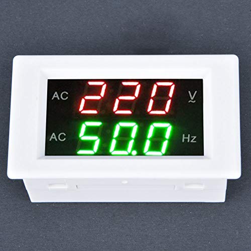 Voltage Frequency Meter, Display LED Digital AC Voltmeter Panel Mounting Frequency Meter Testing Tool (White) 4