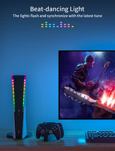 LED Lights for Playstation 5 Console, RGB PS5 LED Light DIY Accessories with Bluetooth &Sync Music& 400 Effects 8 Colors for Playstation 5 Console with App Control,Remote, USB 3 Control 4