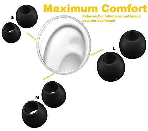 Replacement Eartips for LG Tone, Tone Pro, Active, infinim, Wireless Stereo Headset Replacement Ear Buds Ear Tips Ear gels 6