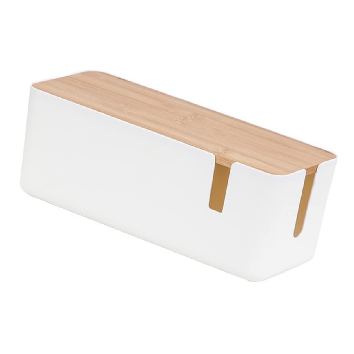 Angoily Wire Storage Box Cord Organizer Case Wire Management Desktop Power Supply Charging Cable Electrical Cords Plug Socket Organiser Power Line Manager Desks Cable Plastic White 1
