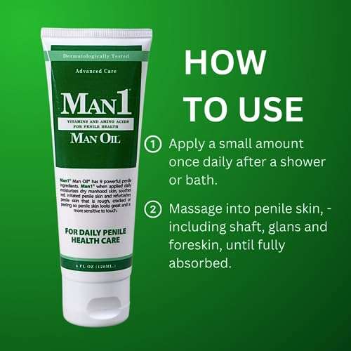 Man1 Man Oil Penile Health Cream - Advanced Care. Treat dry, red, cracked or peeling penile skin. Improves sensation over time 3