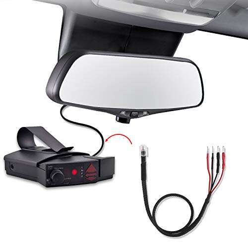 Contronix 12" RJ11 Mirror Wire Radar Detector Hardwire Power Cord kit for Escort Valentine One Uniden Beltronics（Inline Resistance Fuse with Braided | Multi Size Plugs | Plug and Play Mirror Lines 4