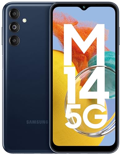 Samsung Galaxy M14 5G (Berry Blue,4GB,128GB)|50MP Triple Cam|Segment's Only 6000 mAh 5G SP|5nm Processor|2 Gen. OS Upgrade & 4 Year Security Update|8GB RAM with RAM Plus|Android 13|Without Charger 1