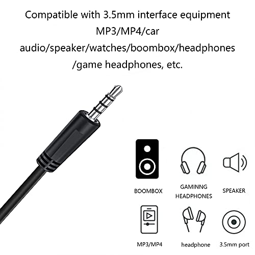 3.5mm Male AUX Audio Jack to USB 2.0 Male Charge Cable Adapter Headphone to USB Cord for Any Other Device with 3.5mm Port(3.3FT Black) 3