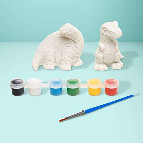 Melissa & Doug Created by Me! Dinosaur Figurines Craft Kit (2 Resin Dinosaurs, 6 Paints, Paintbrush) 3
