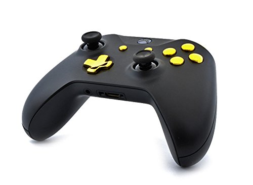 MODDEDZONE Custom Wireless UNMODDED Controller for Xbox One S/X and PC with Exclusive and Unique Designs - The Perfect Gaming Gift for Enthusiasts, Expertly Crafted in the USA - Black/Gold 4