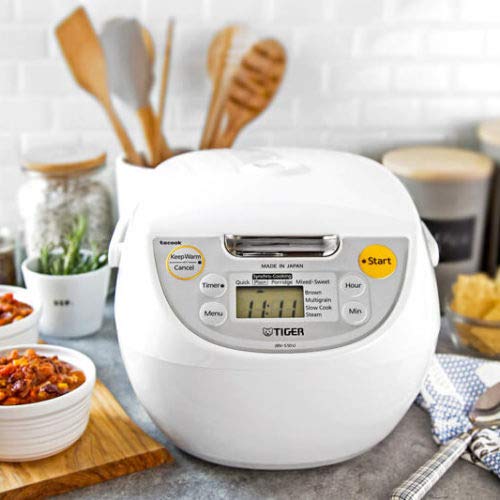 Tiger Plastic JBV-S18W Micro Computer Controlled Rice Cooker with Tacook Cooking Plate, Beige, 1.8 L 5