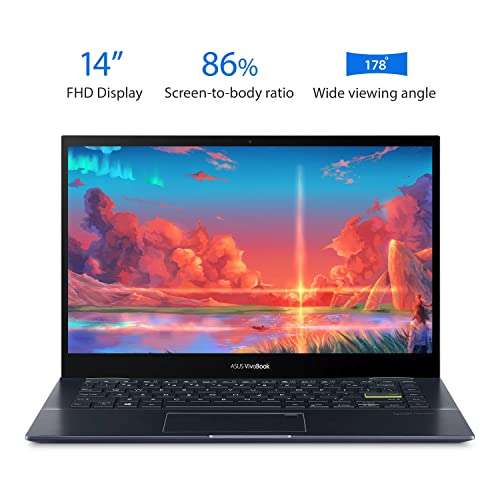 ASUS VivoBook Flip 14 Thin and Light 2-in-1 Laptop, 14” FHD Touch Display, AMD Ryzen 5 5500U, AMD Radeon Graphics, Backlit Keyboard, Fingerprint Reader, Windows 11 Home (20GB RAM | 1TB SSD) 2
