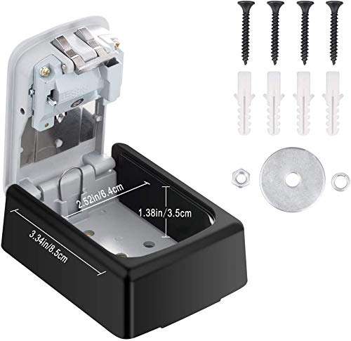 SUKHAD Wall Key Safe Box With Waterproof Exterior Key Combination And Re-settable Code For House Spare Keys, 8.5 X 6.4 X 3.5 CM, Rectangle Shape 5