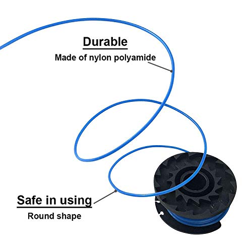 Thten 0.065" Single Line Auto-Feed Replacement Trimmer Spool 29092 for Greenworks Weed Eater String 24V and 40V Trimmer (6 Packs Plus 1 Cap) 3