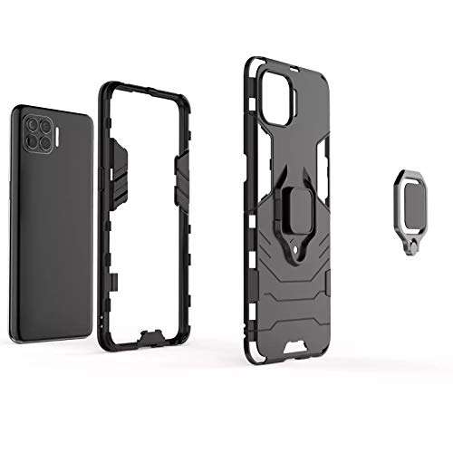 SPAZY CASE® Oppo F17 Pro 360 Degree Rotation Durable Dual Layer Slim Shockproof Armor Hybrid Kickstand Holder and Full-Body Protective Case Cover for Oppo F17 Pro 6