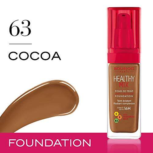 Bourjois Healthy Mix Anti-Fatigue Medium coverage Liquid Foundation 63 Cocoa, 30ml 2