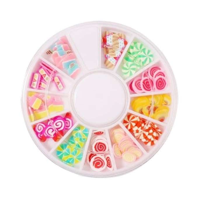 D.B.Z.® Nail Art Slices - Polymer 3D Fruit Slices, Fruit Candy Flower Star Heart Slices Polymer Clay for DIY Crafts Nail Art Lip Gloss Cellphone Decoration 1