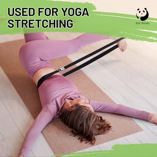 Slim Panda Yoga Strap for Stretching, (10+ Colors,6 Feet/8 Feet) Yoga Bands with Adjustable D-Ring Buckle, Cotton Yoga Belt for Fitness, Yoga, Pilates, Physical Therapy, Improve Flexibility 5