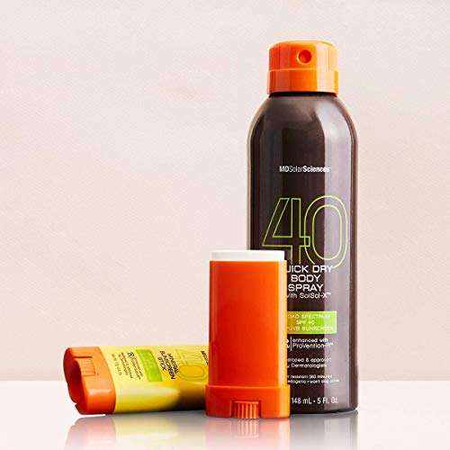 MDSolarSciences Quick Dry Body Spray SPF 40 NonGreasy FastDrying Sunscreen Provides 80 Minutes of WaterResistant Broad Spectrum Sun Protection, Black, 5 Fl Oz 3