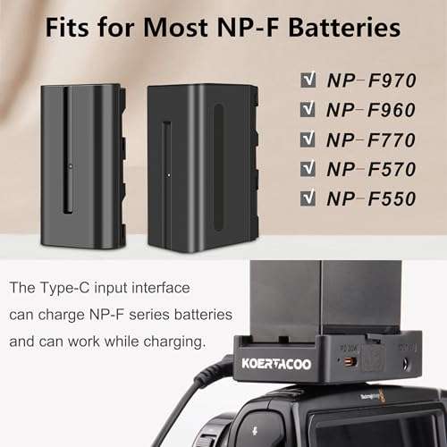 NP-F Battery Adapter Plate + BMPCC 4K and 6K DC Cable and LP-E6 Dummy Battery to Power Blackmagic Pocket Cinema Camera 4K/6K,Compatible with Sony NP-F970 F960 F770 F750 F570 F550 Battery. 5