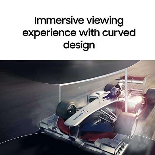 SAMSUNG Curved White Monitor for Business 27inch 1080p LED Widescreen AMD FreeSync 60Hz Refresh Rate 4ms 3000:1 Contrast Ratio Anti-Glare VGA D-Sub HDMI Cable 3
