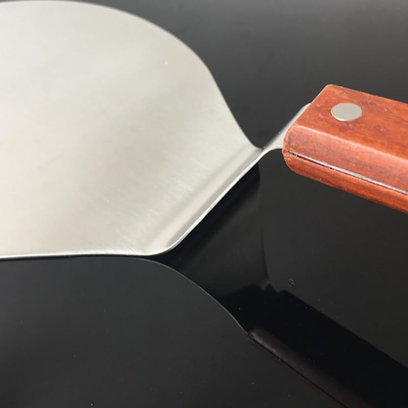 WUHUQN Pizza ​Paddle Stainless Steel Pizza Peel with Wood Handle Pizza Spatula 33.5cm X 16.4cm Large Pizza Paddle for Baking Bread Pizza Pizza Peel 4