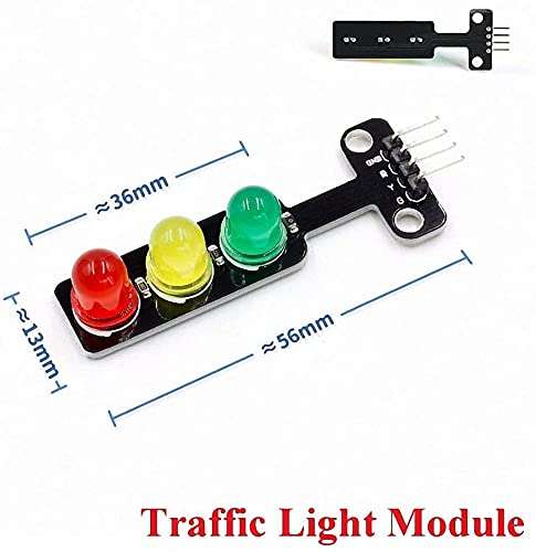 Adeept 5PCS Mini Traffic Light LED DC 5V 5mm Display Module for Arduino Creative DIY Project Kit, Raspberry Pi, Traffic Light for Traffic System Model 5