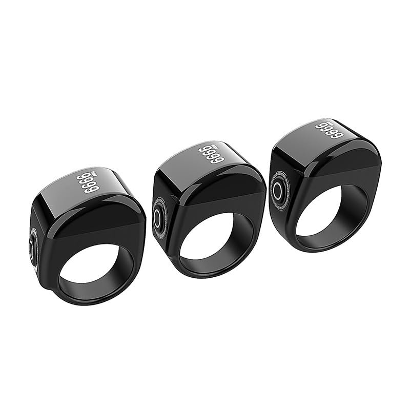 Smart Ring,Bluetooth Ring,Electronic Counter,time Reminder,use app Control,Polymer Gel Resin (Black, 20mm) 5